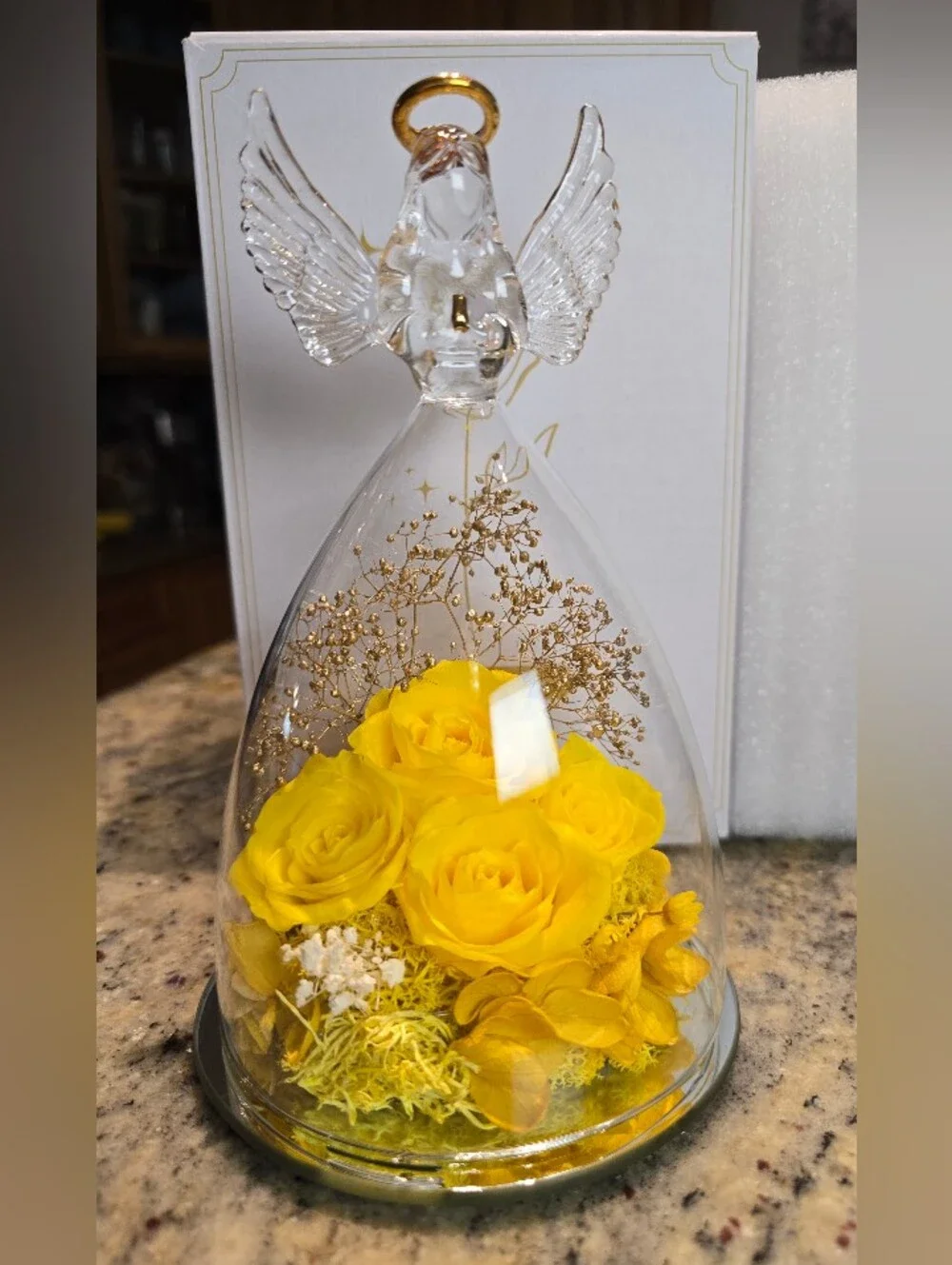 Eternal Love Angel Rose LED Light Display – Yellow